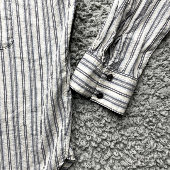 Vince Button Up Shirt Womens Small Oversized Boxy Striped Long Sleeve - Picture 3 of 9